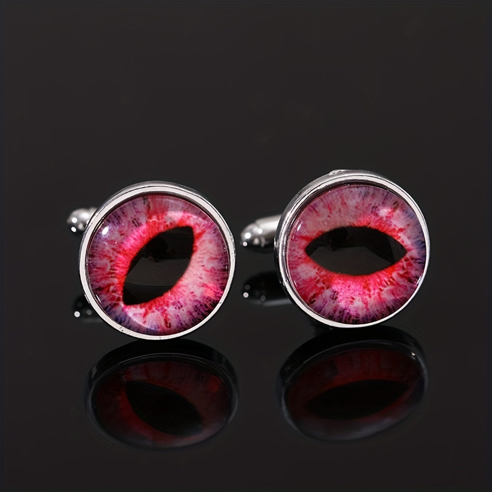 Crystal Glass Cat Eye Eyelet Cufflinks High-End Shirt Buckle