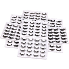 Vegan Natural Plant Fiber False Eyelashes Curly Full Cat Eye Faux Mink Lashes