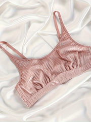 Velvet Bra & Panties Set Full Coverage & Elastic Lingerie Women's Underwear