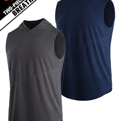 Men's Casual Hooded Tank Top Quick Dry Sleeveless T-Shirt