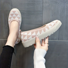 Women's Geometric Loafers Breathable Slip On Shoes Lightweight