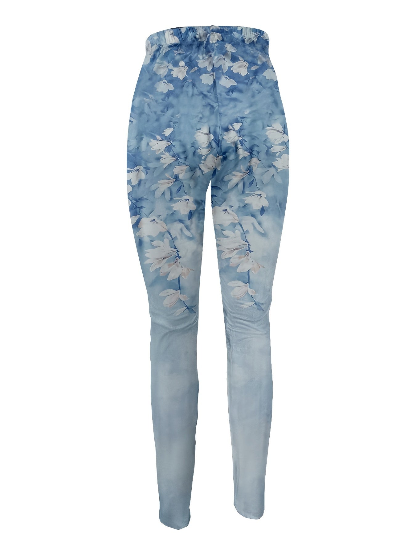Santa Claus Print Skinny Pants Casual Stretchy Pants Women's Clothing