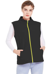 Sleeveless Stand Collar Jacket with Pockets Women's Outerwear