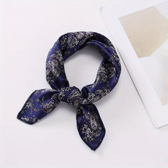 Vintage Bohemia Paisley Print Silk Square Scarf