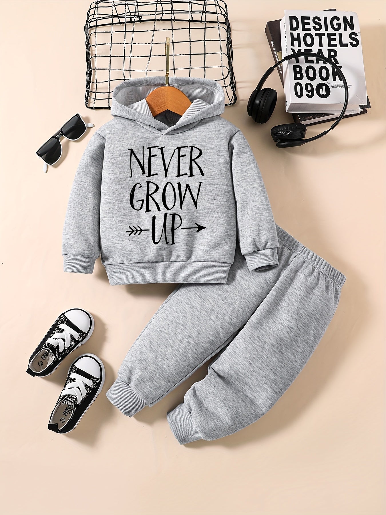 Baby Boy Casual Outfit Graphic Sweatshirt Pants Set Kids Clothes