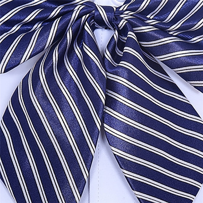 Striped Bow Tie for Women Silk Christmas Party Gift