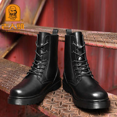 LAORENTOU Men's Leather Casual Short Boots