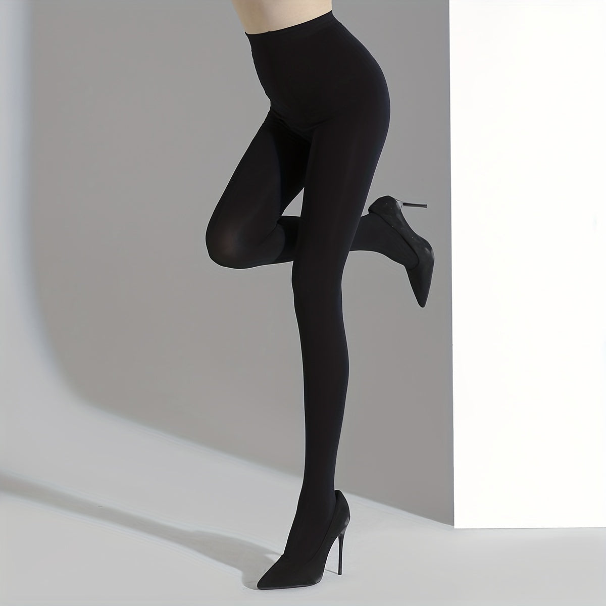 High Waist Opaque Tights Smooth Stretch Pantyhose