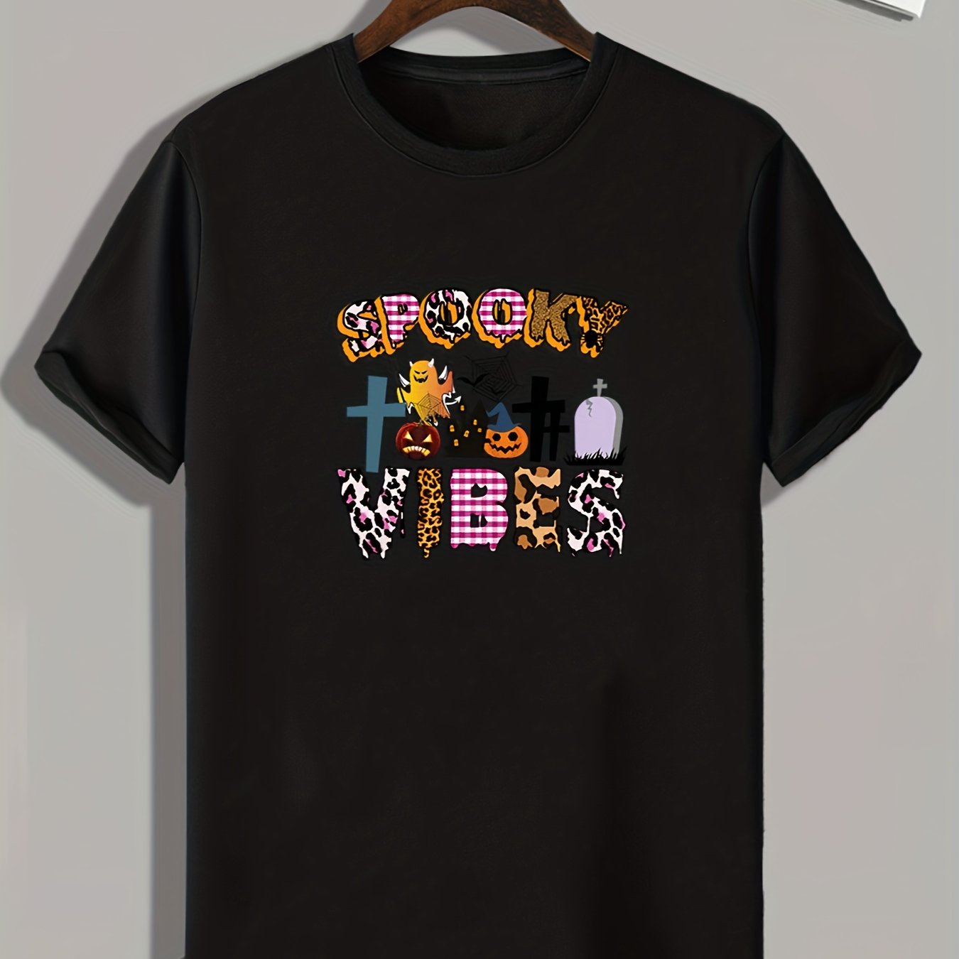 Spooky Vibes Halloween Print Men's Graphic T-shirt