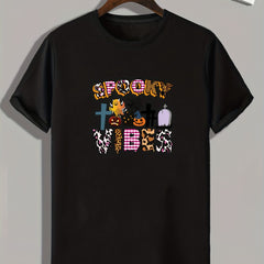 Spooky Vibes Halloween Print Men's Graphic T-shirt