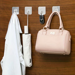 20pcs Strong Adhesive Hooks for Bathroom Towels, Keys, Umbrellas - Transparent