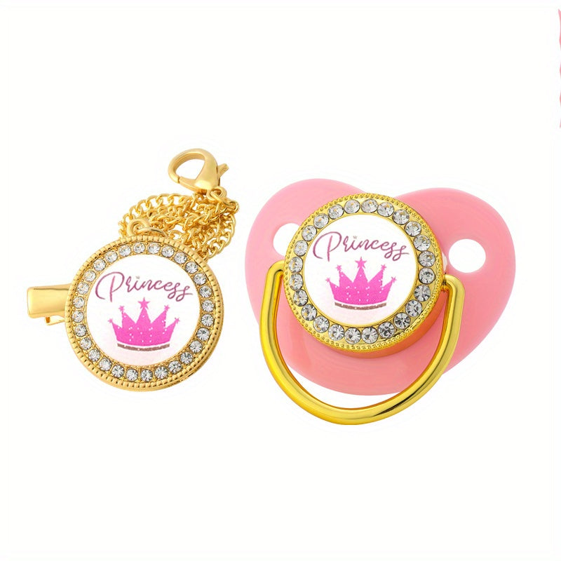 Baby Bling Crown Princess Pacifier Newborn Prince Silicone