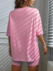 Print Lounge Set Short Sleeve & Shorts Women's Loungewear