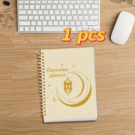 Ramadan Planner A5 Spiral Diary with Crescent Moon & Mosque Paper