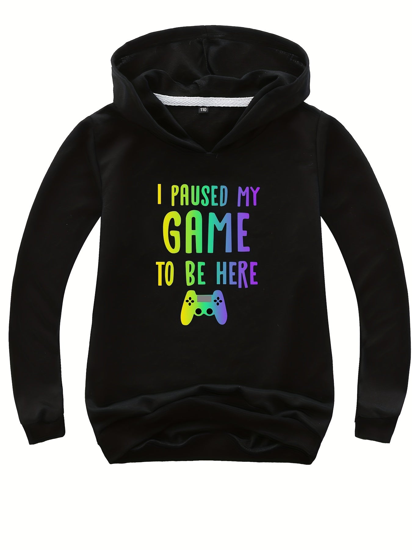 I PAUSED MY GAME TO BE HERE Boys Hooded Sweatshirt