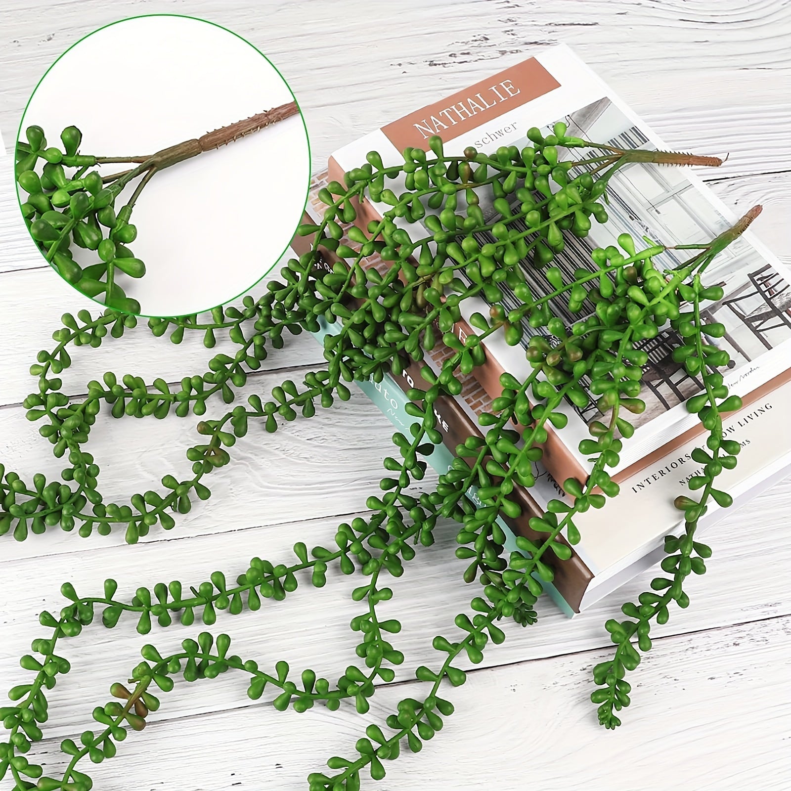 4pcs Hanging Strings of Pearls Succulents 24'' Home Office Wedding Decor
