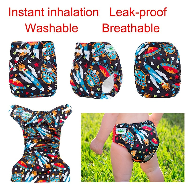 Skin Friendly Cloth Diapers For Infants Leak Proof Printed Brushed Lining