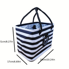Bear & Striped Pattern Bath Storage Bag Foldable Toiletry Bag