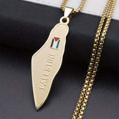 Map Flag Necklace Ethnic Hip Hop Jewelry Men Women Couples