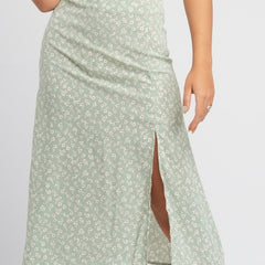 Ditsy Floral Slit Skirt Casual Loose Summer Women's Clothing