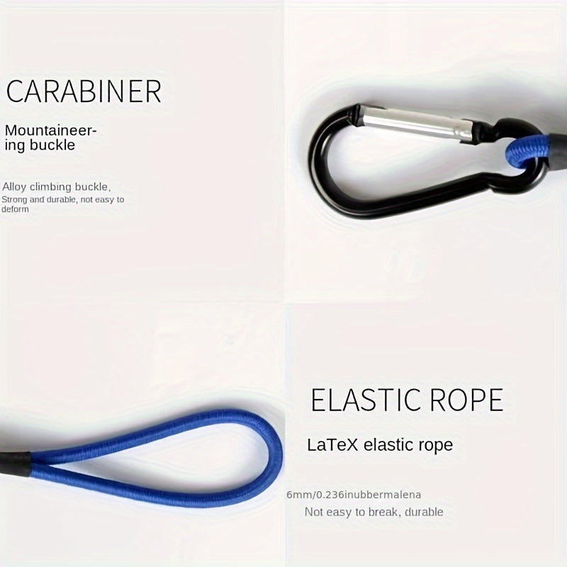 Outdoor Elastic Rope With Mountaineering Buckle Camping Keychain