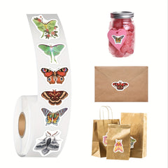 Mothman Stickers Roll 500pcs Vinyl Ghost Moth Insect Stickers