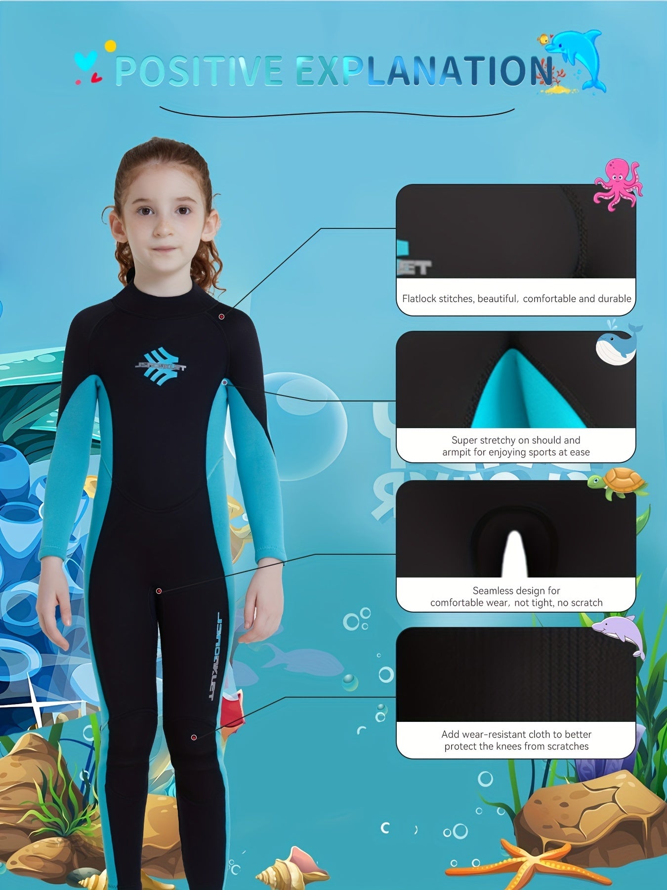 Kids 3mm Neoprene Diving Suit Thermal Wetsuit