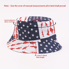 Reversible Bucket Hat Lightweight Patriotic Fisherman Cap