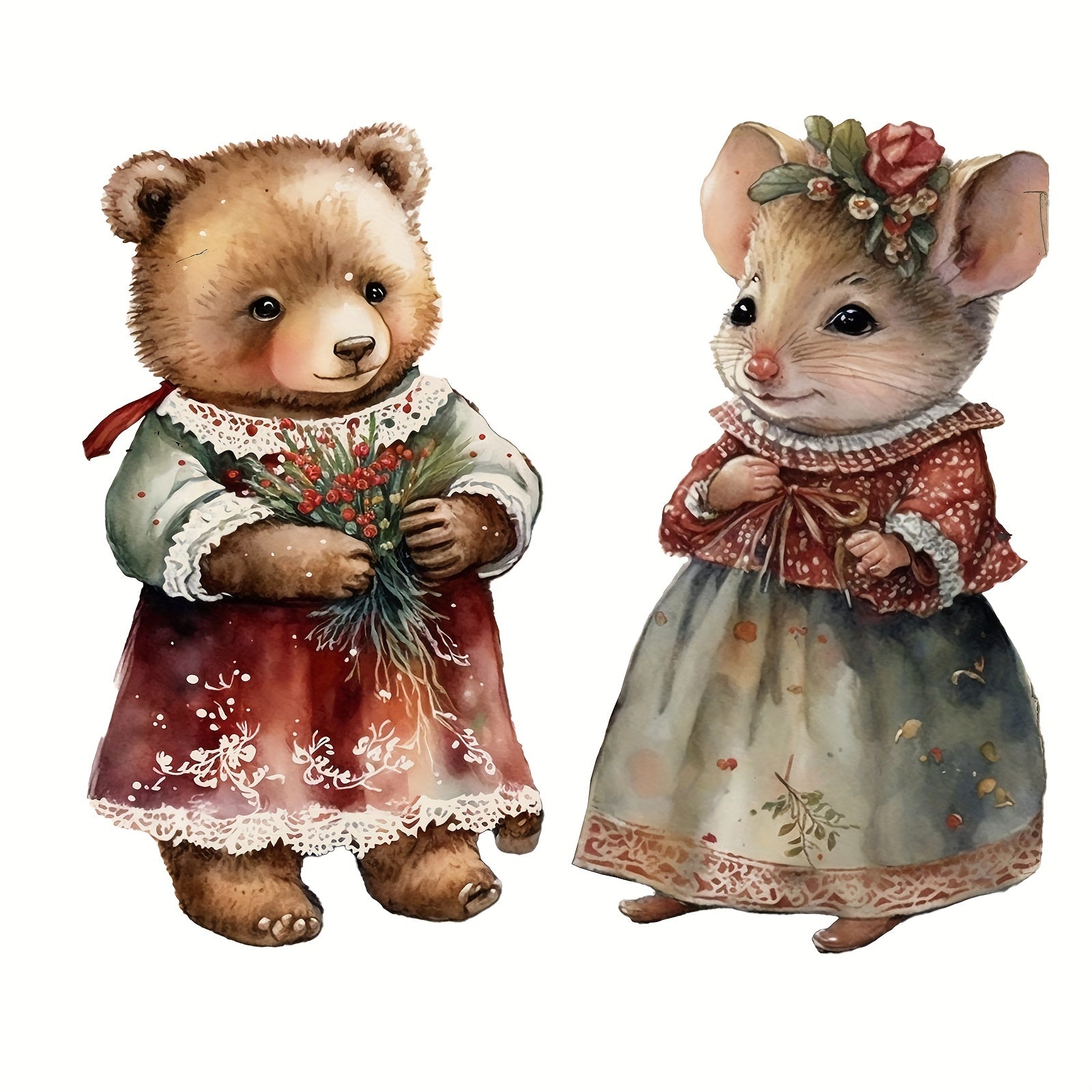 8 Christmas Animals Decoration DIY Student Stationery Retro Diary Pages