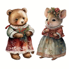 8 Christmas Animals Decoration DIY Student Stationery Retro Diary Pages