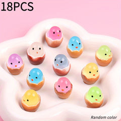 18pcs Glow in the Dark Mini Eggs Resin Garden Decor Easter Gift