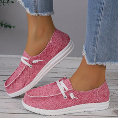 Women's Canvas Casual Lace Up Sneakers Lightweight Loafers