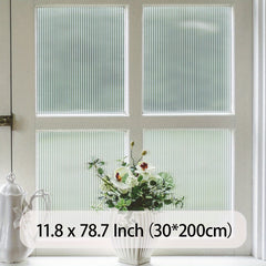 Reeded Glass Window Film Privacy Frosted Vinyl 3D Decorative Decals