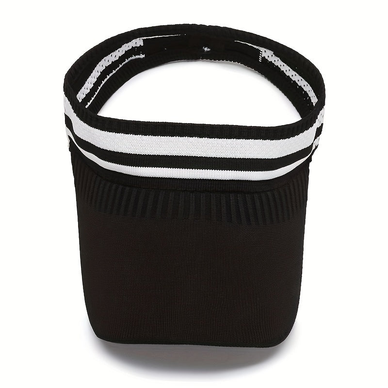 Women's Striped Sun Visor Hat for Tennis Golf Fishing