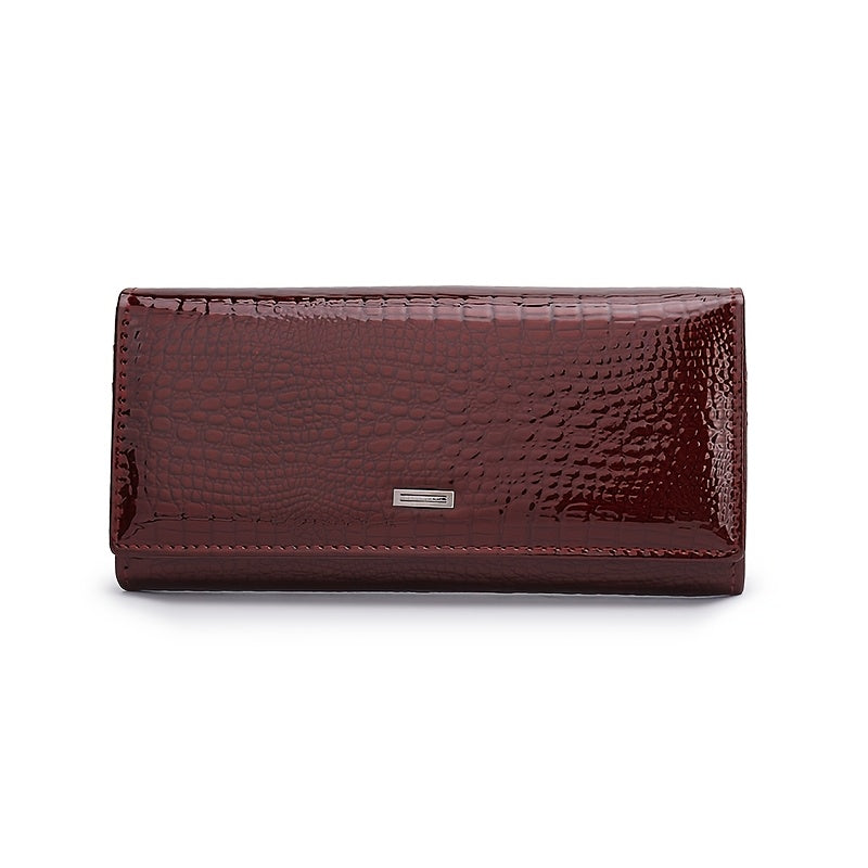 Crocodile Print Leather Wallet & Handbag Set
