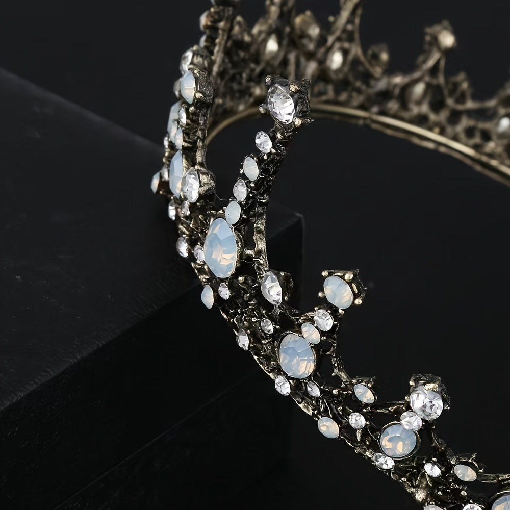 Baroque Wedding Crown Tiara Queen Flower Headpiece Halloween Prom Hair Accessory