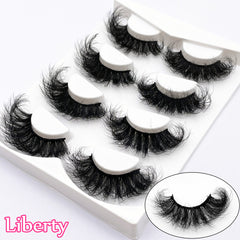 4 Pairs 25mm 5D Fluffy Natural Faux Mink Eyelash Extension