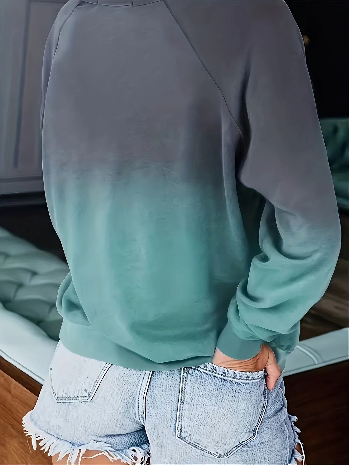 Block Letter Print Sweatshirt Long Sleeve Top
