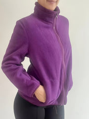 Fleece Liner Jacket Mock Neck Zipper Long Sleeve Sports Coat