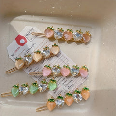 Crystal & Strawberry Hairpin Sweet Clip
