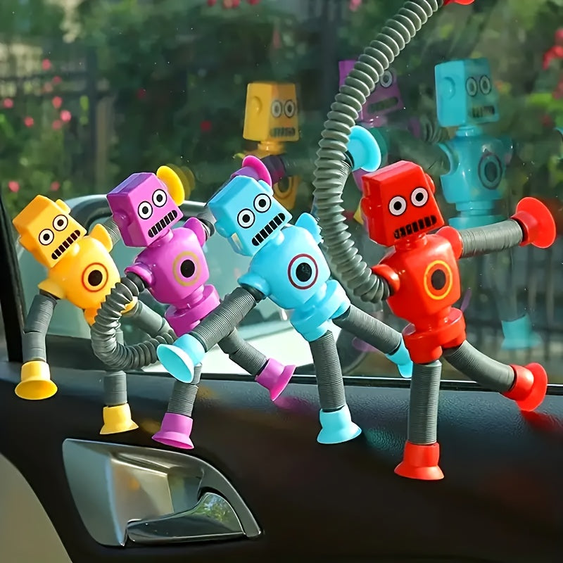 4pcs Colorful DIY Robot Toys with Suction Cups in Purple Red Yellow