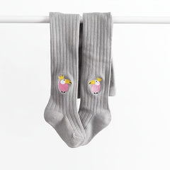 Girls Parrot Embroidery Pantyhose Soft Tights Leggings Pants Stockings