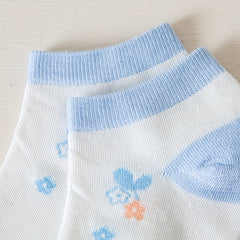 5 Pairs Floral Print Socks Comfy & Crew Ankle Socks Women's Stockings