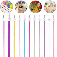 11pcs Colorful Aluminum Crochet Hooks Knitting Needles Set for Knitter