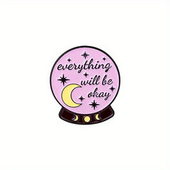 English Letter Alloy Badge Love Cup Geometric Shape Brooch