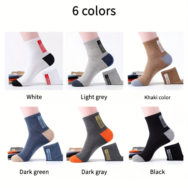 6 Pairs Men's Sports Socks Short Crew Deodorant Breathable Outdoor Socks