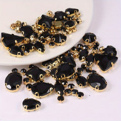 130pcs Mixed Shapes Sew On Rhinestones With Claw for DIY Craft Clothing Shoes