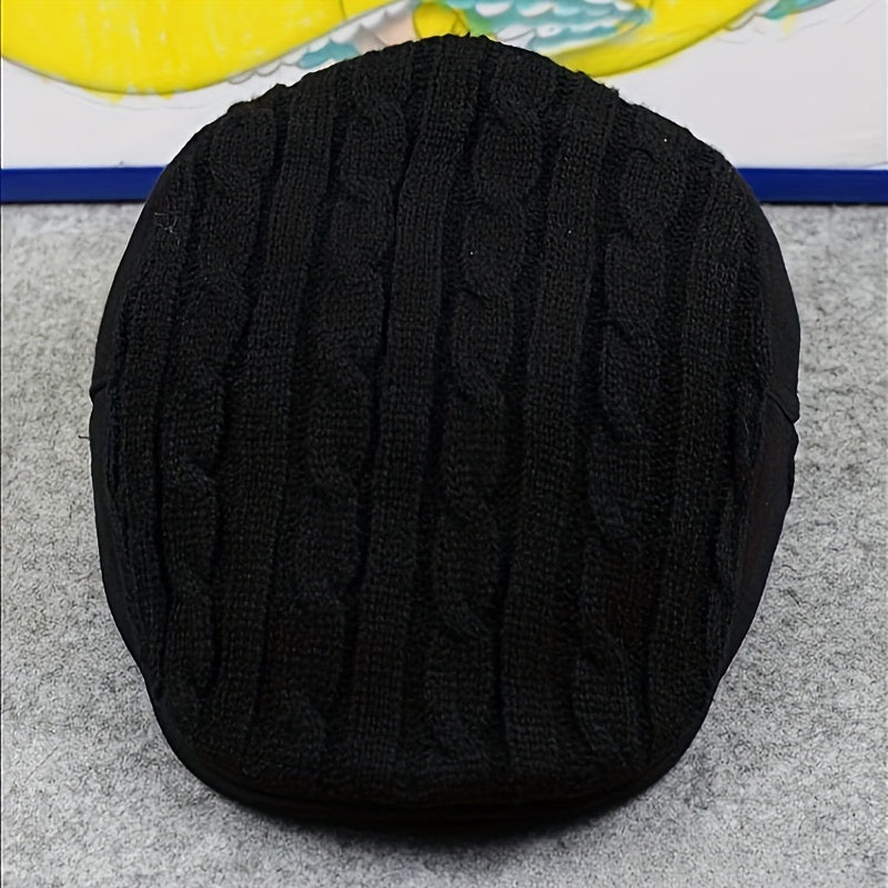 Casual Knitted Beret Hat, Moisture Wicking Newsboy Hat