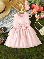 Baby Girl's Bow Layered Sleeveless Dress