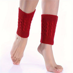 Twist Knit Leg Warmers Short Women's Stockings